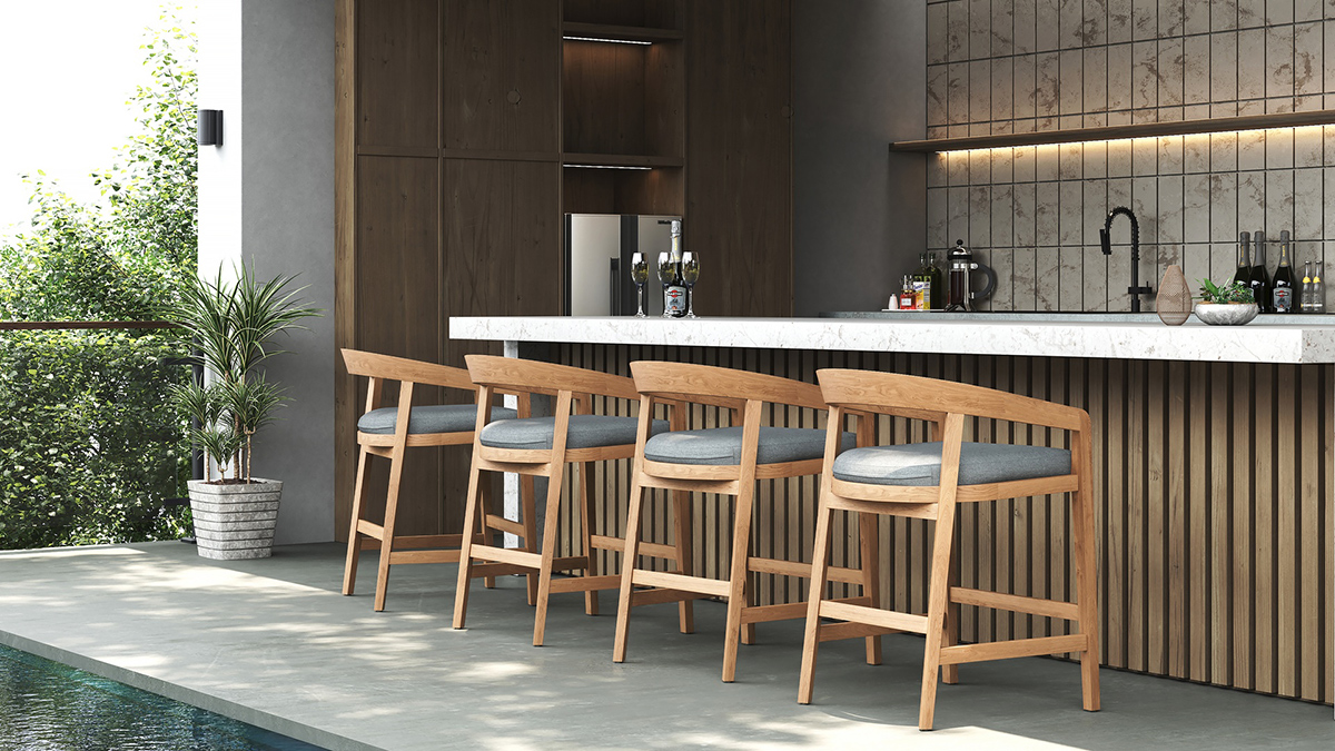 Kingscliff Counter Stool, Width 56cm x Height 86cm x Depth 60.5cm (RRP $1499) - Image 2