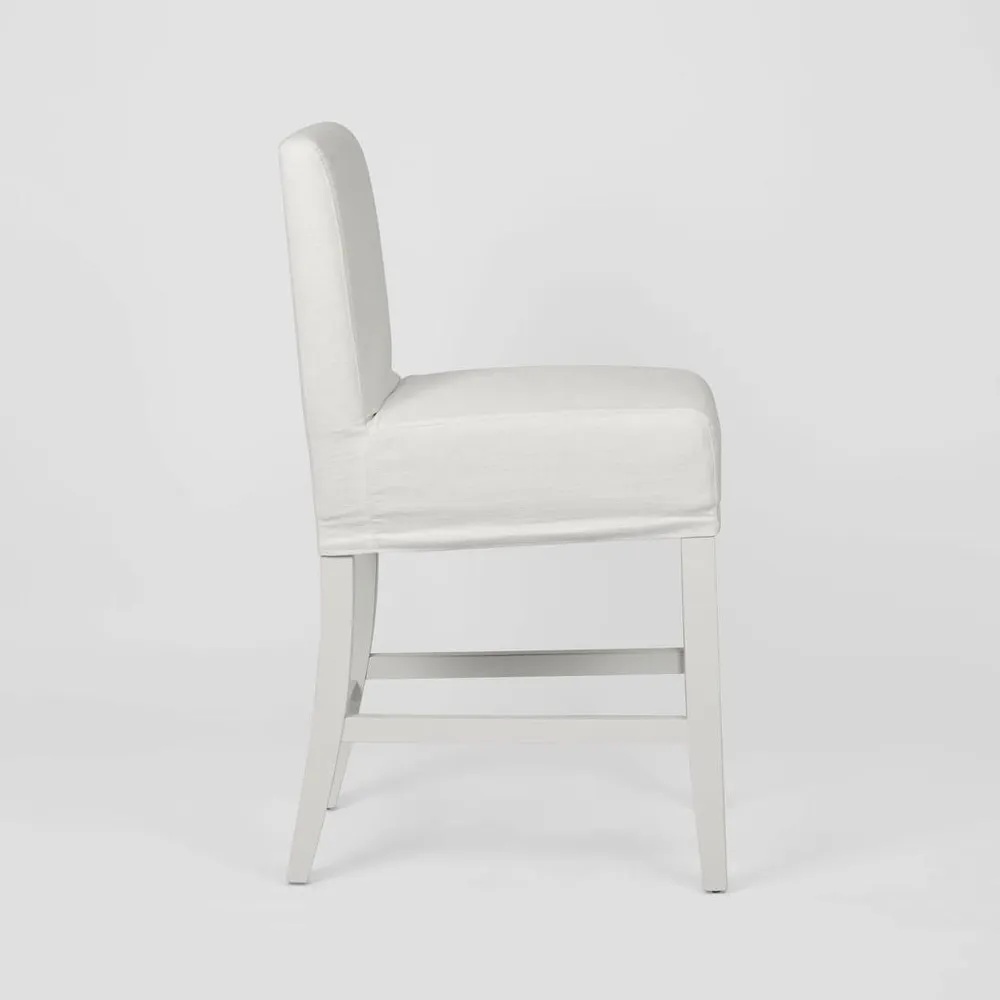 Ville Coastal Style Loose Slip Cover Kitchen Counter Stool Blue & White Stripe, L 58.5cm W 47cm H 100cm (RRP $599) - Image 3