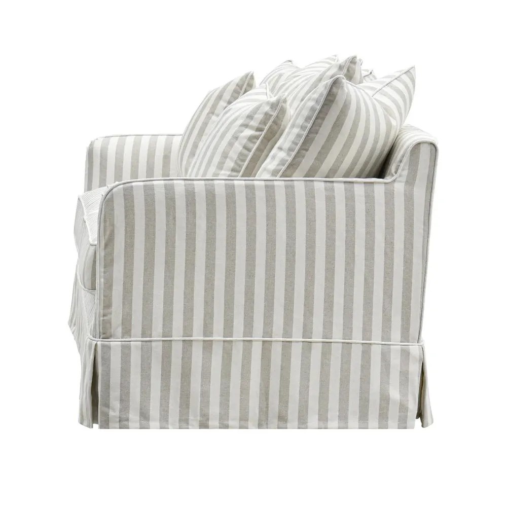 Noosa Hamptons 3 Seat Sofa Natural Stripe, W221cm × D90cm × H80cm (RRP $3299) - Image 2