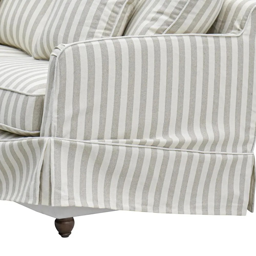 Noosa Hamptons 3 Seat Sofa Natural Stripe, W221cm × D90cm × H80cm (RRP $3299) - Image 5