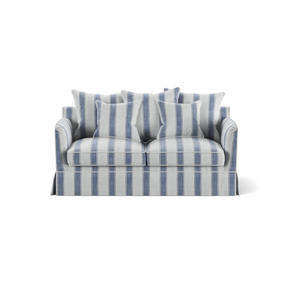 Noosa Hamptons 2 Seat Sofa Bed Noosa Blue Sky Stripe, W170cm x D91cm X H80cm (RRP $3299) - Image 8