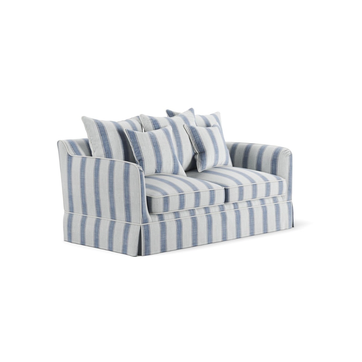Noosa Hamptons 2 Seat Sofa Blue Sky Stripe, W 170cm D 91cm H 80cm (RRP $2279) - Image 3