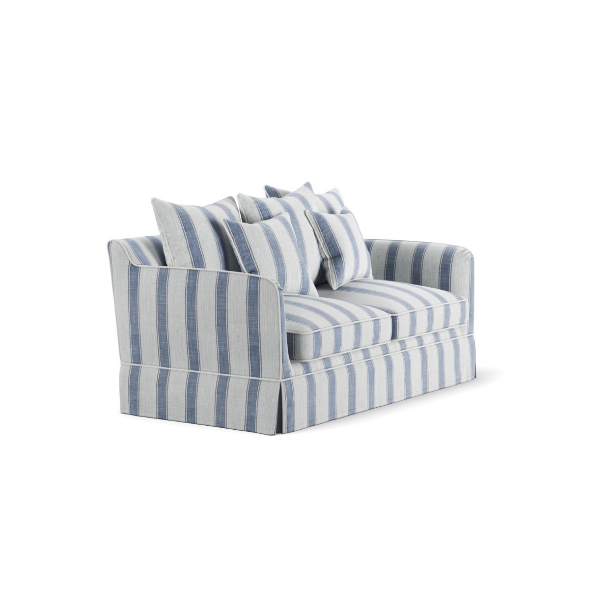 Noosa Hamptons 2 Seat Sofa Bed Noosa Blue Sky Stripe, W170cm x D91cm X H80cm (RRP $3299) - Image 6