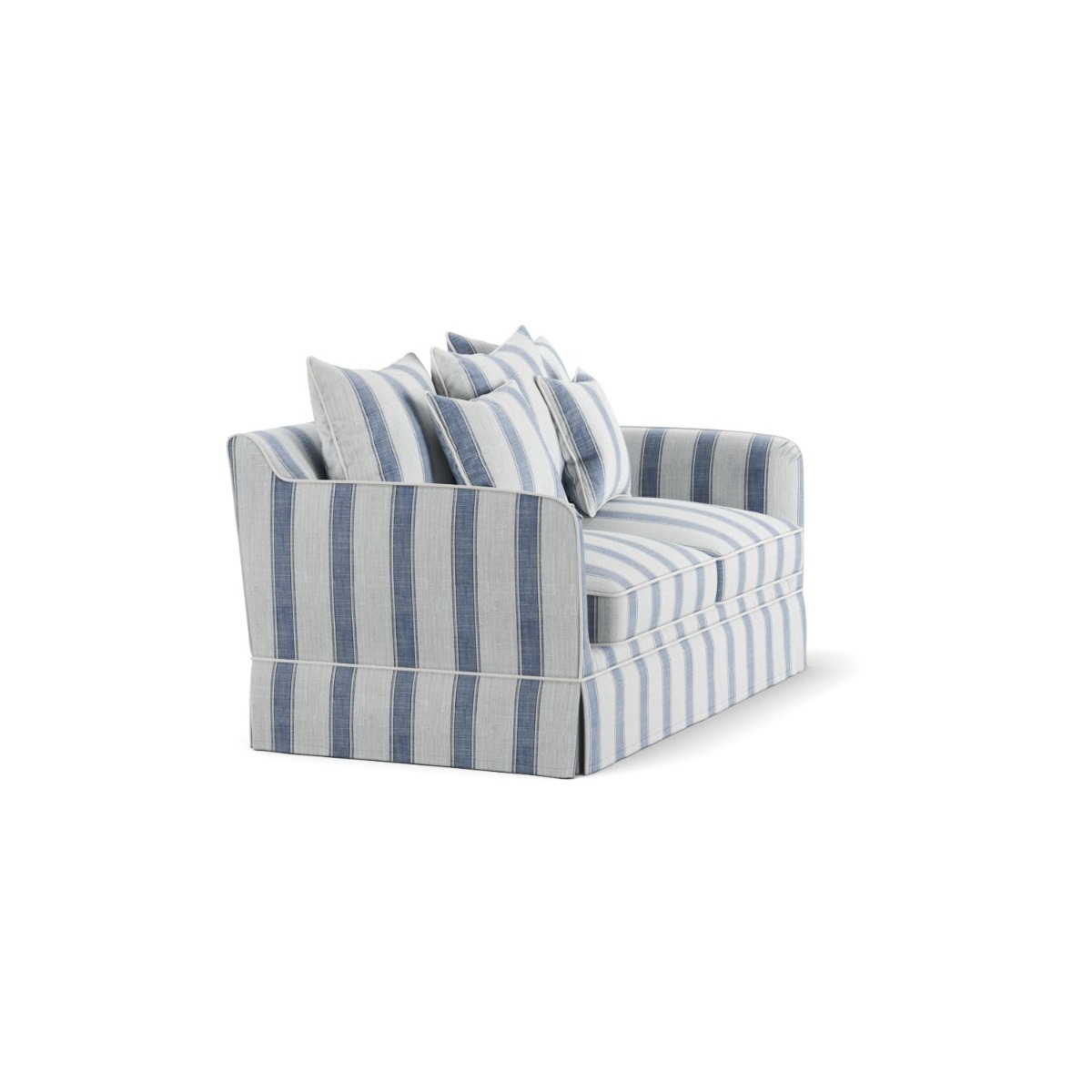 Noosa Hamptons 2 Seat Sofa Blue Sky Stripe, W 170cm D 91cm H 80cm (RRP $2279) - Image 4