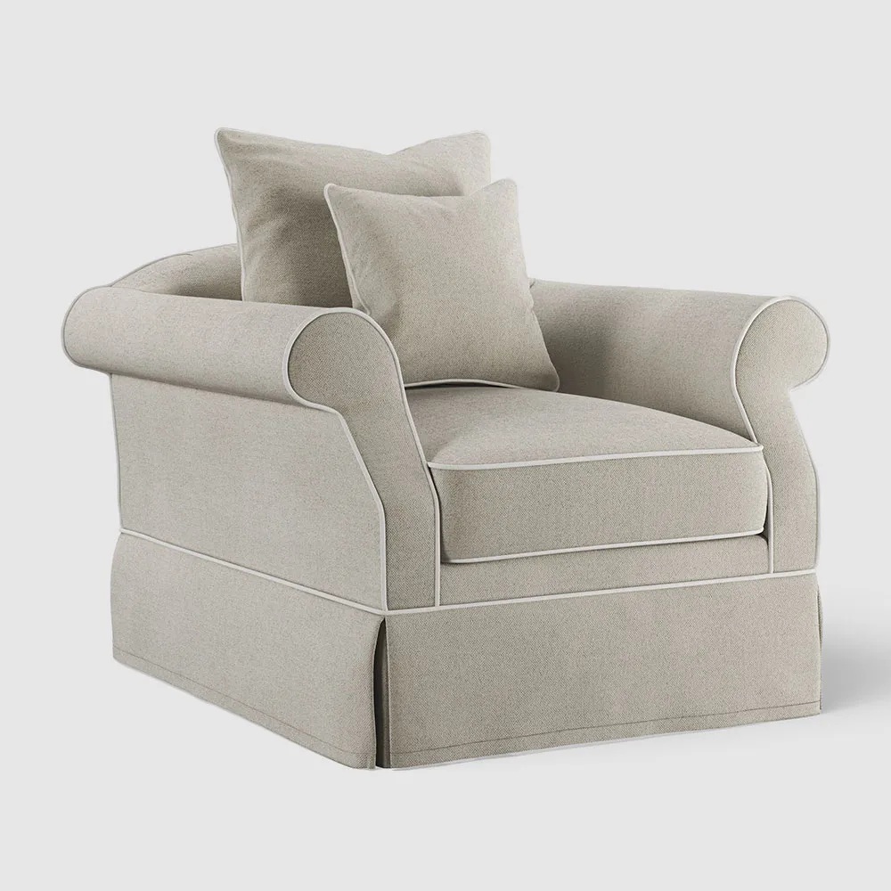 Avalon Hamptons Armchair Natural, W 109cm D 96cm H 81cm (RRP $1899) - Image 2