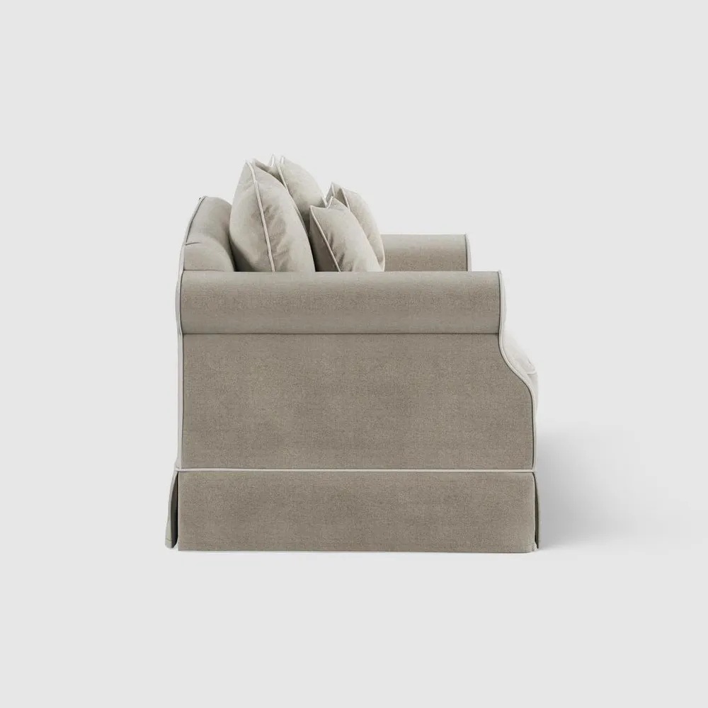 Avalon Hamptons 2 Seat Sofa Natural W/White Piping, W 174 D 96cm H 81cm (RRP $2599) - Image 3