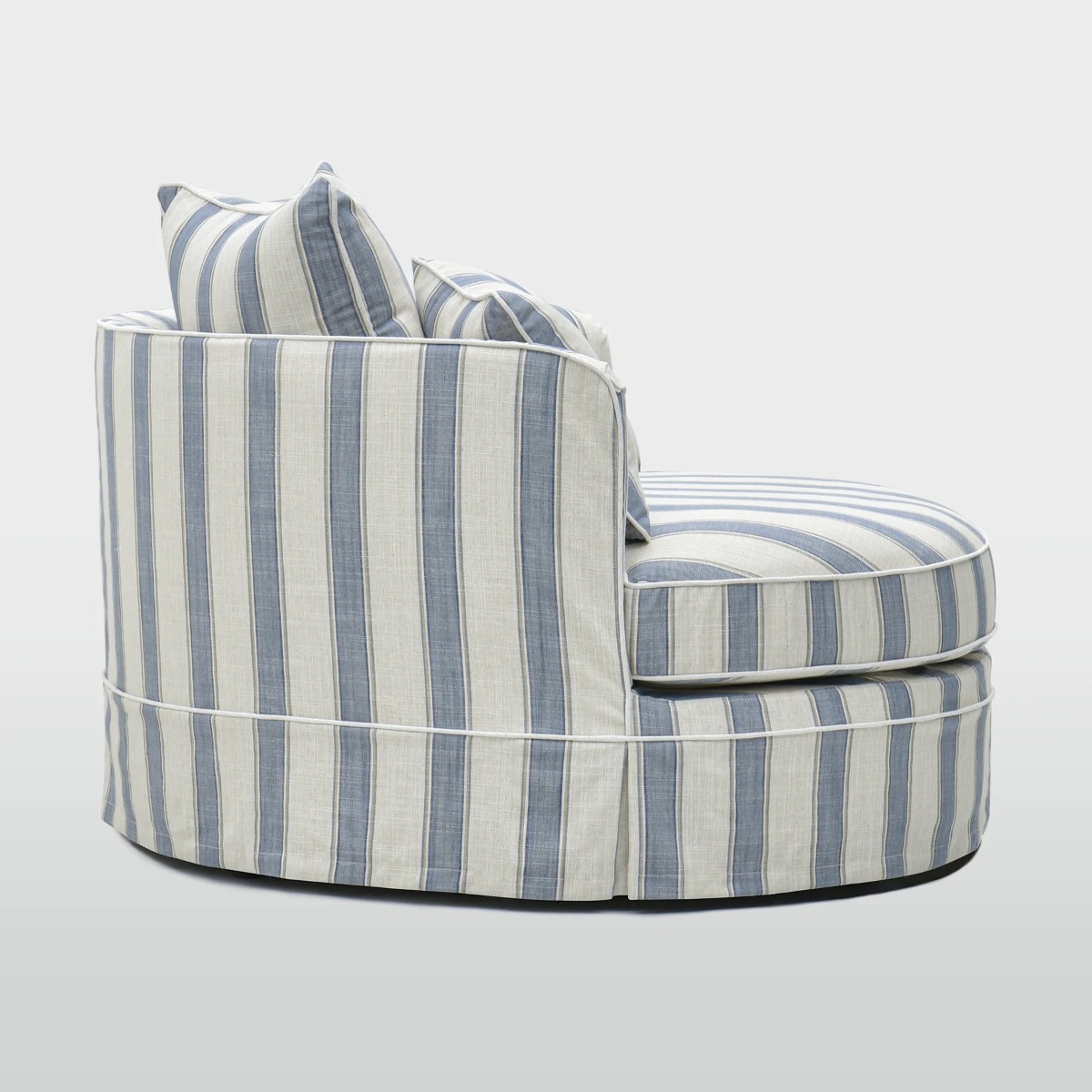 Noosa Hamptons Snuggle Chair Blue Sky Stripe, L 135cm W 135cm H 80cm (RRP $2999) - Image 4