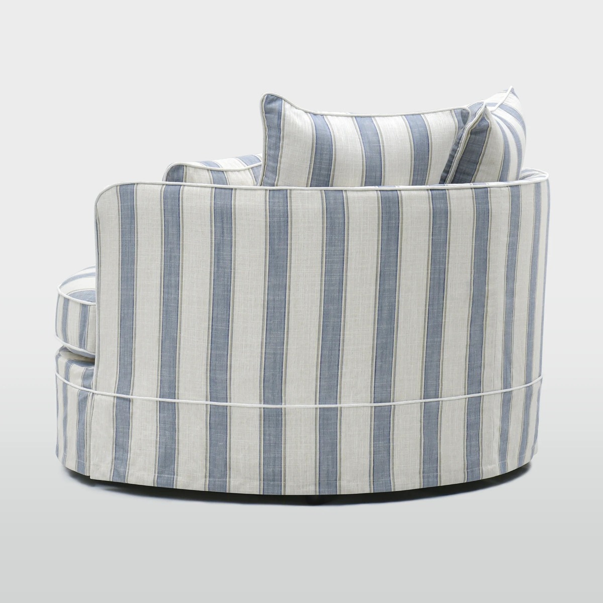 Noosa Hamptons Snuggle Chair Blue Sky Stripe, L 135cm W 135cm H 80cm (RRP $2999) - Image 3