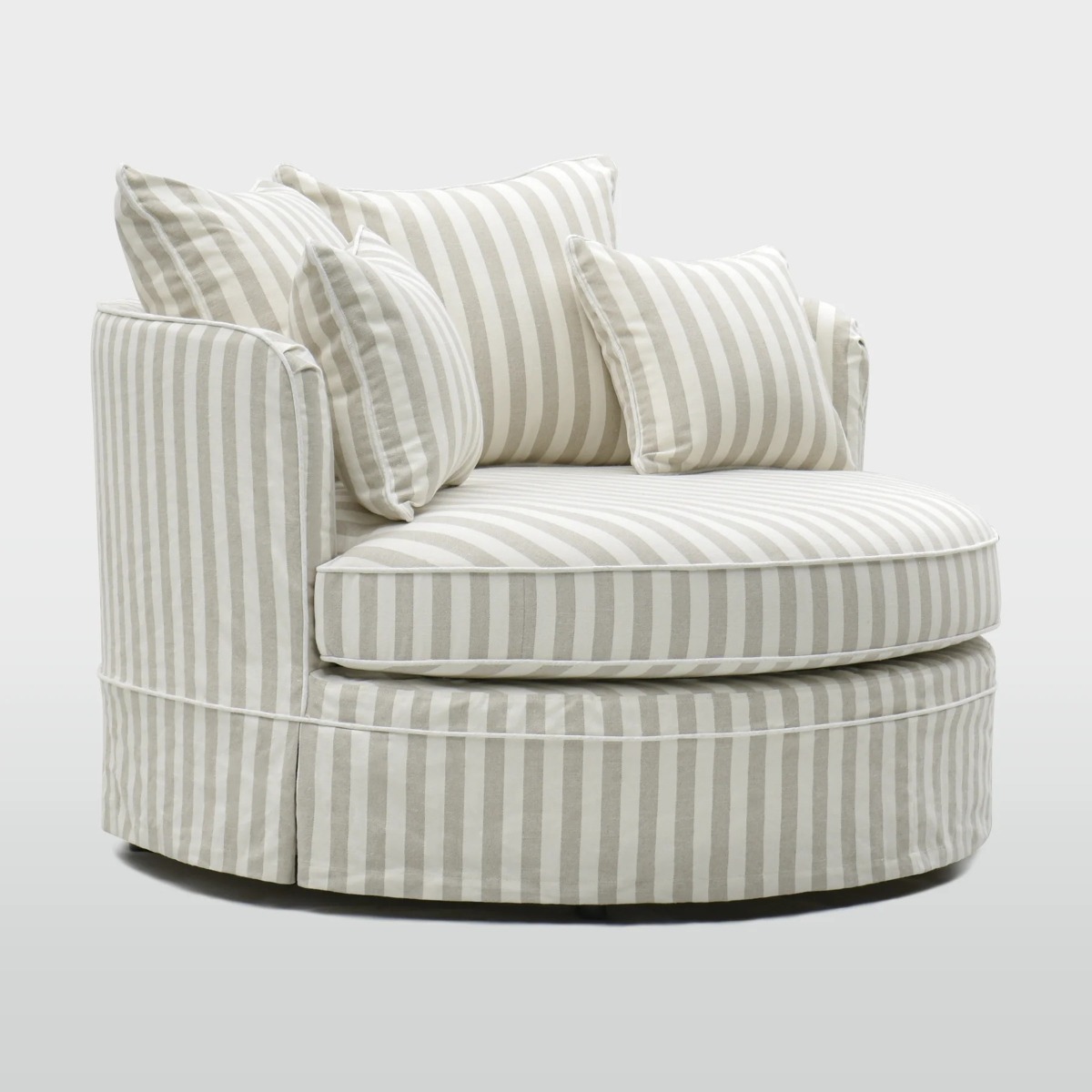 Noosa Hamptons Snuggle Chair Natural Stripe, L 135cm W 135cm H 80cm (RRP $2999) - Image 2