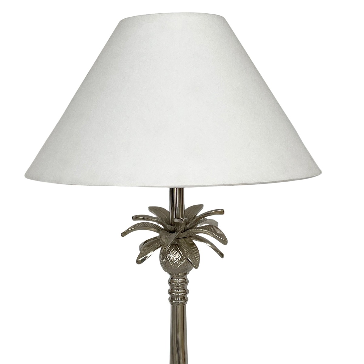 Nickel Pineapple Leaf Lamp W/White Shade - Lamp Base & Shade (RRP $429) - Image 2