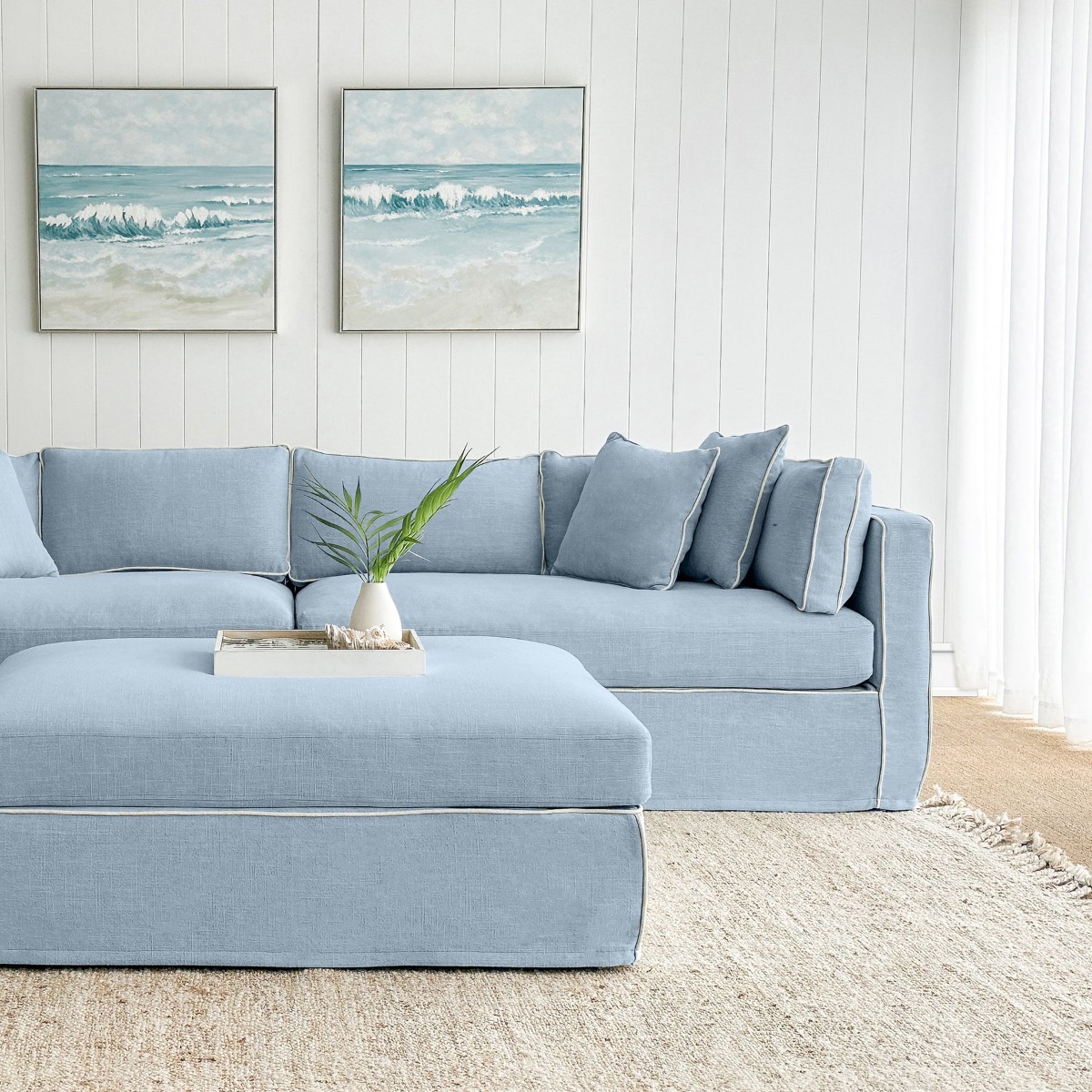 Slip Cover - Marbella Modular Sofa B Beach, W 150 D 100 H 85cm (RRP $799) - Image 14