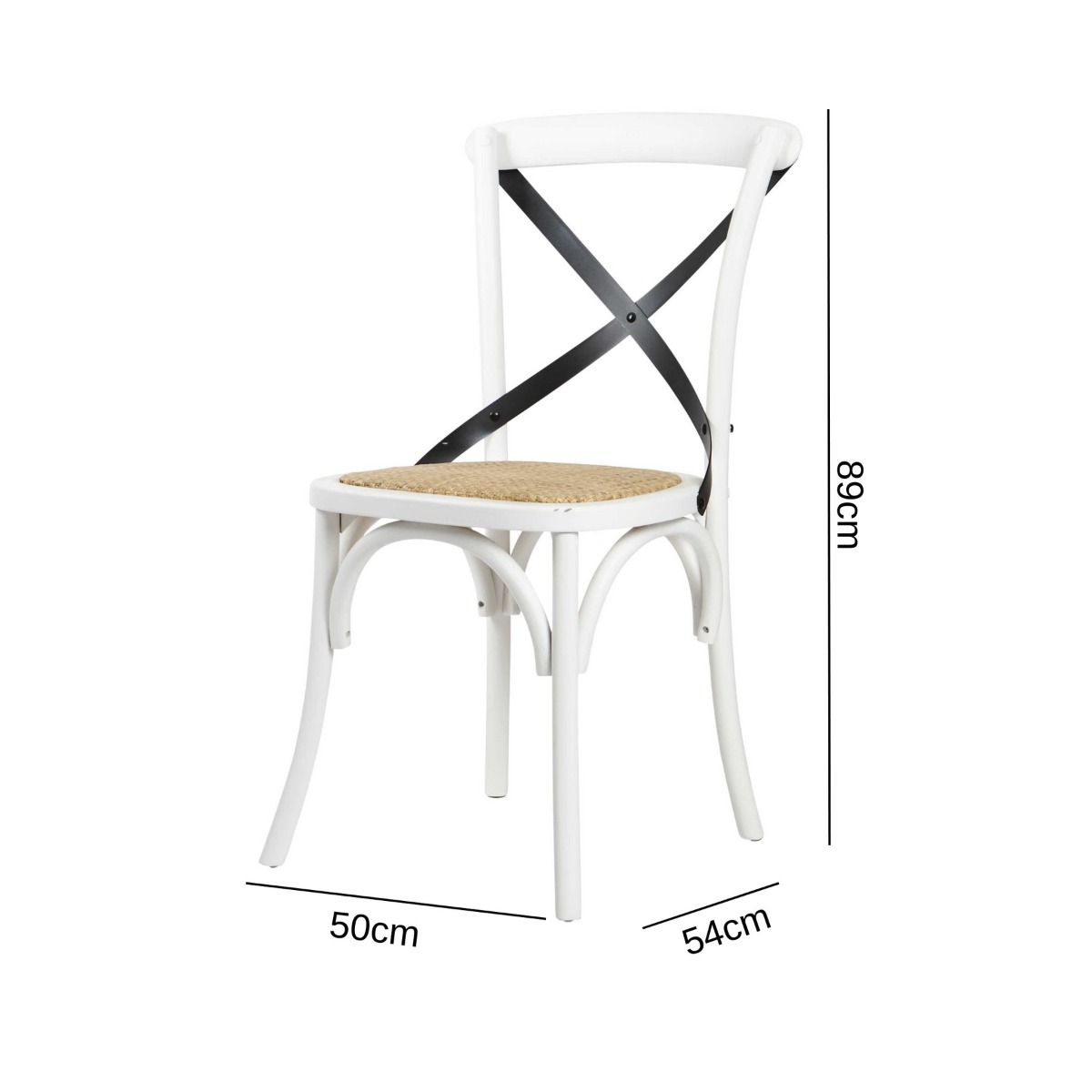 Bella Dining Chair White, W 50cm x D 54cm x H 89cm (RRP $199) - Image 6