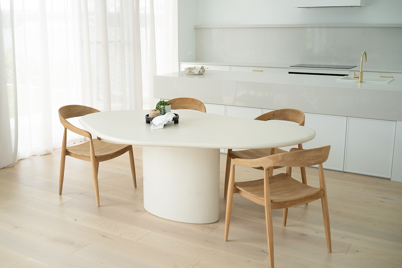 Lorenzo Organic Dining Table Ivory, W 200cm x D 120cm x H 75cm - Image 14