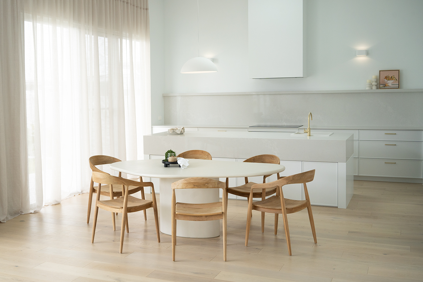Lorenzo Organic Dining Table Ivory, W 200cm x D 120cm x H 75cm - Image 17