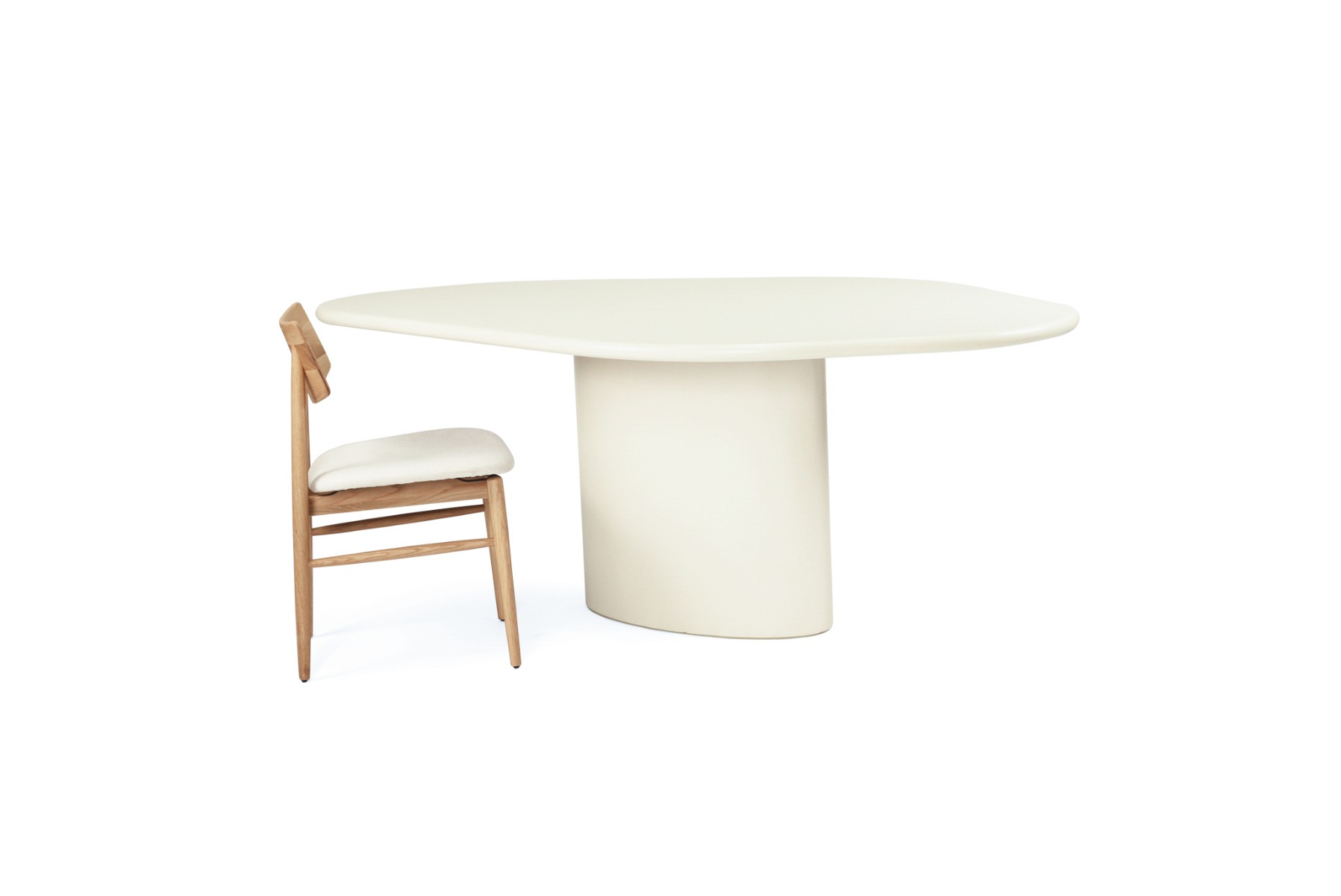 Lorenzo Organic Dining Table Ivory, W 200cm x D 120cm x H 75cm - Image 6