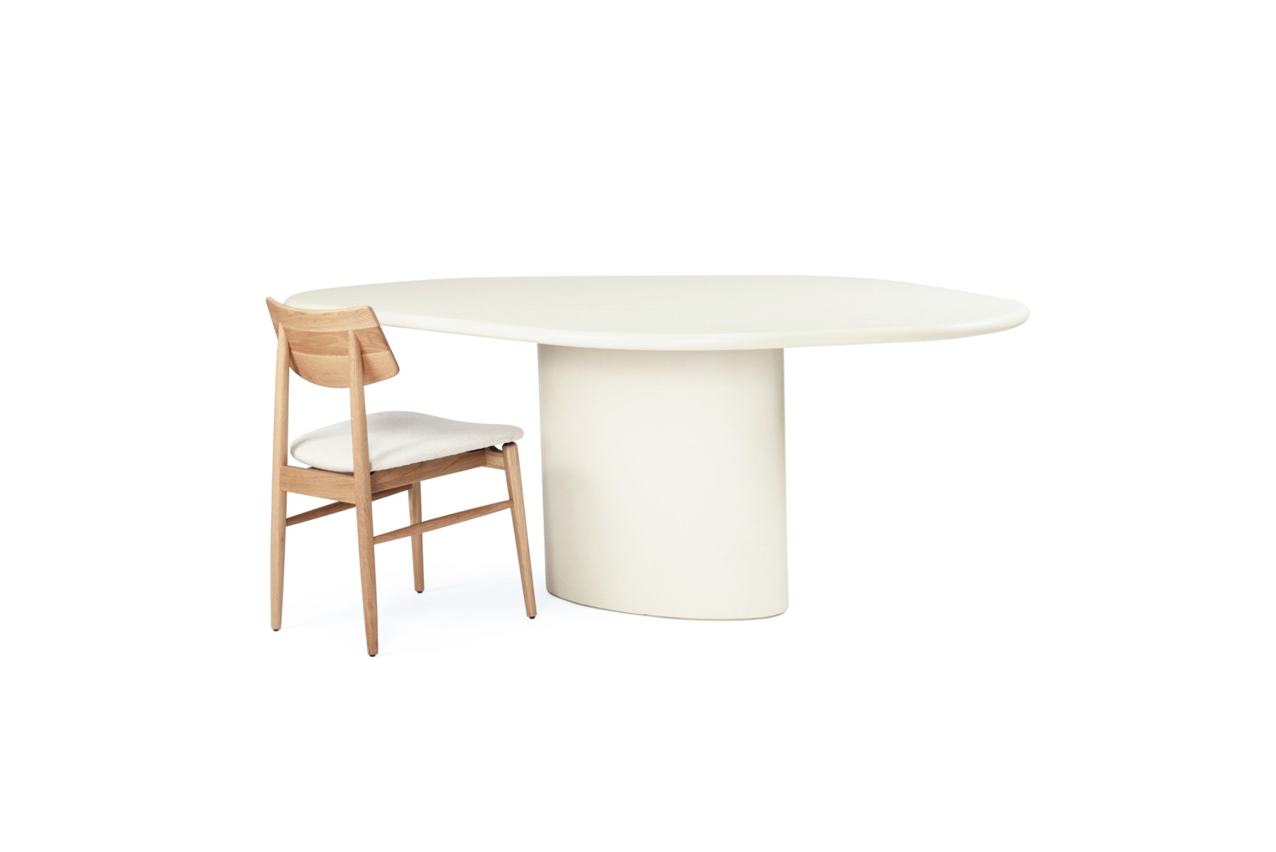 Lorenzo Organic Dining Table Ivory, W 200cm x D 120cm x H 75cm - Image 7