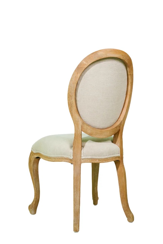 Louis VX1 Shield Back Oak & Linen Dining Chair, 50cm x 65 x 97cm (RRP $749) - Image 5