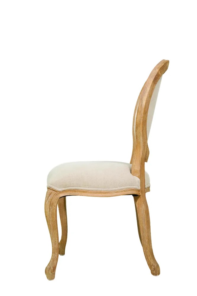 Louis VX1 Shield Back Oak & Linen Dining Chair, 50cm x 65 x 97cm (RRP $749) - Image 3