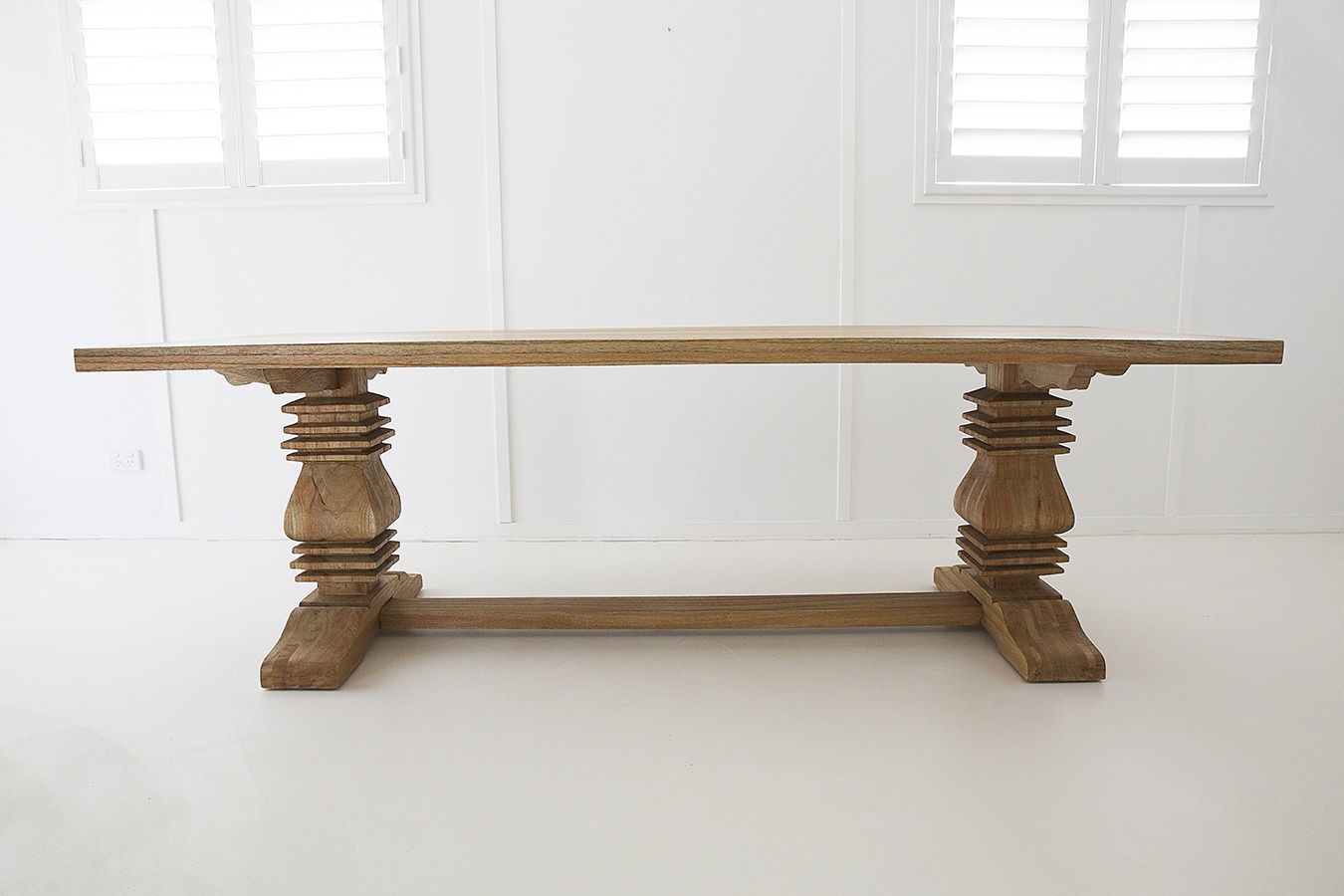 Newport Solid Hardwood Dining Table with Pedestal Table, 300cm x110cm x 73cm (RRP $3999) - Image 3