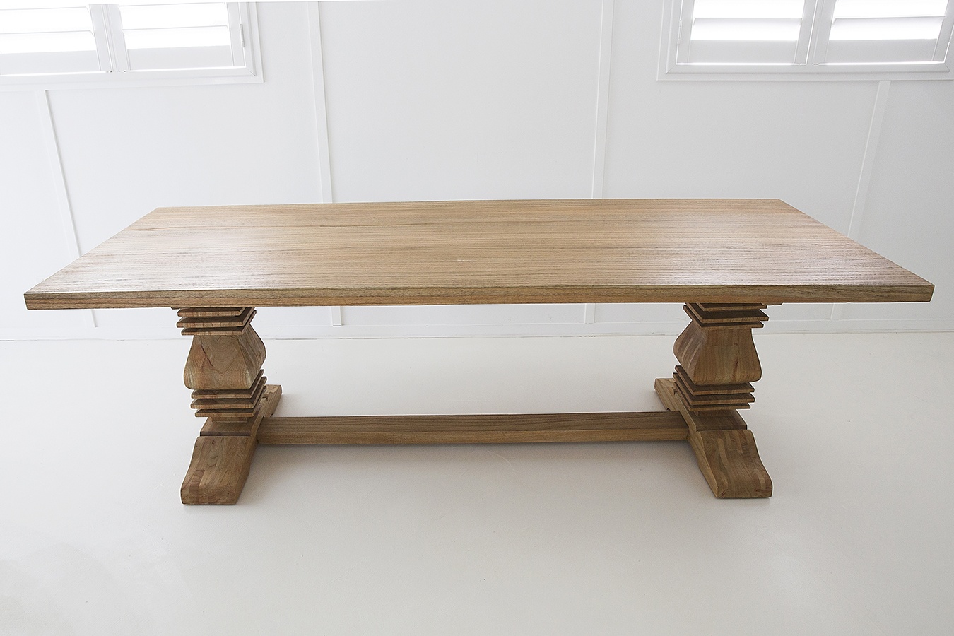 Newport Solid Hardwood Dining Table with Pedestal Table, 260cm x100cm x 73cm (RRP $3799) - Image 3