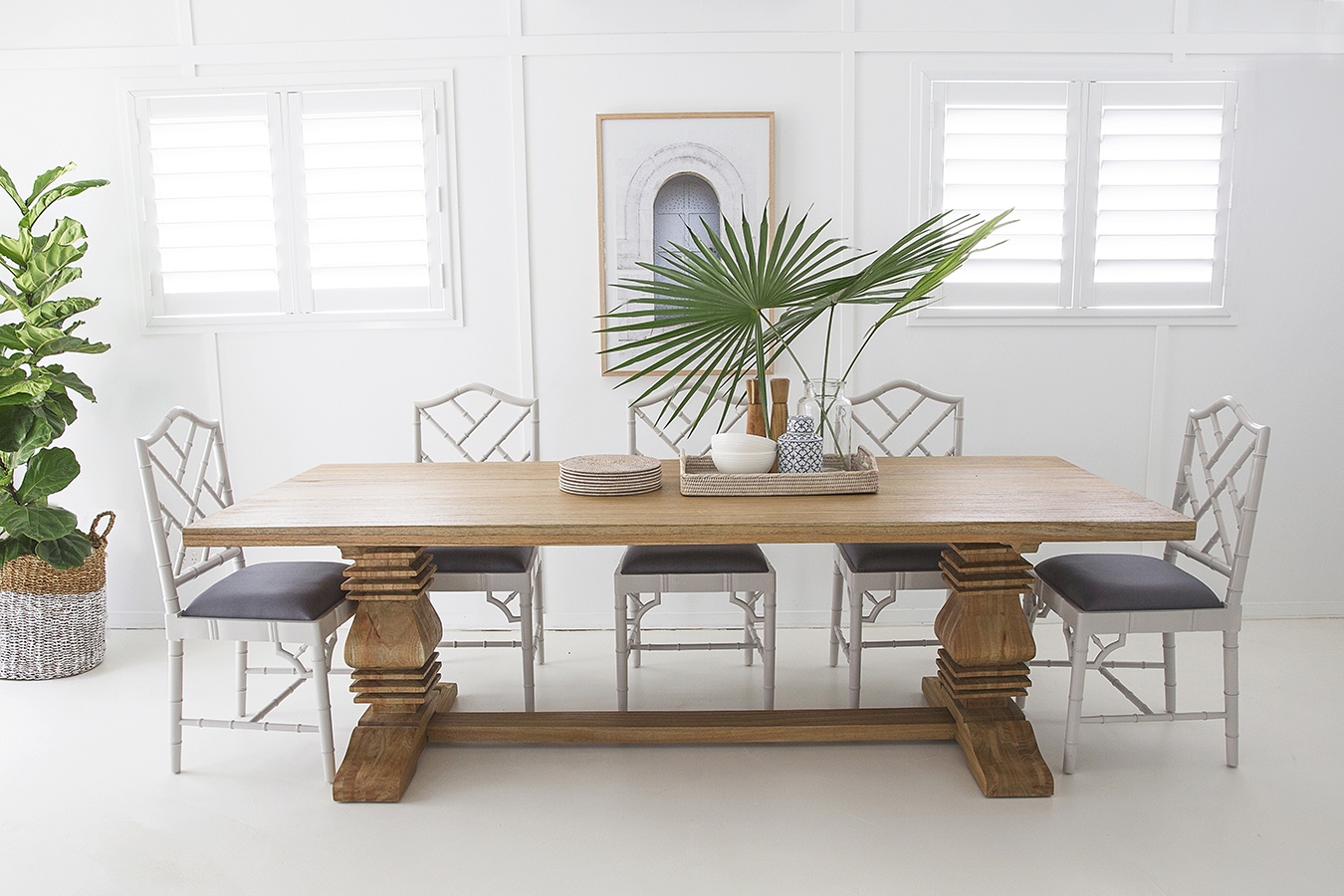 Newport Pedestal Table, 400cm x 110cm x 76cmH - Image 3