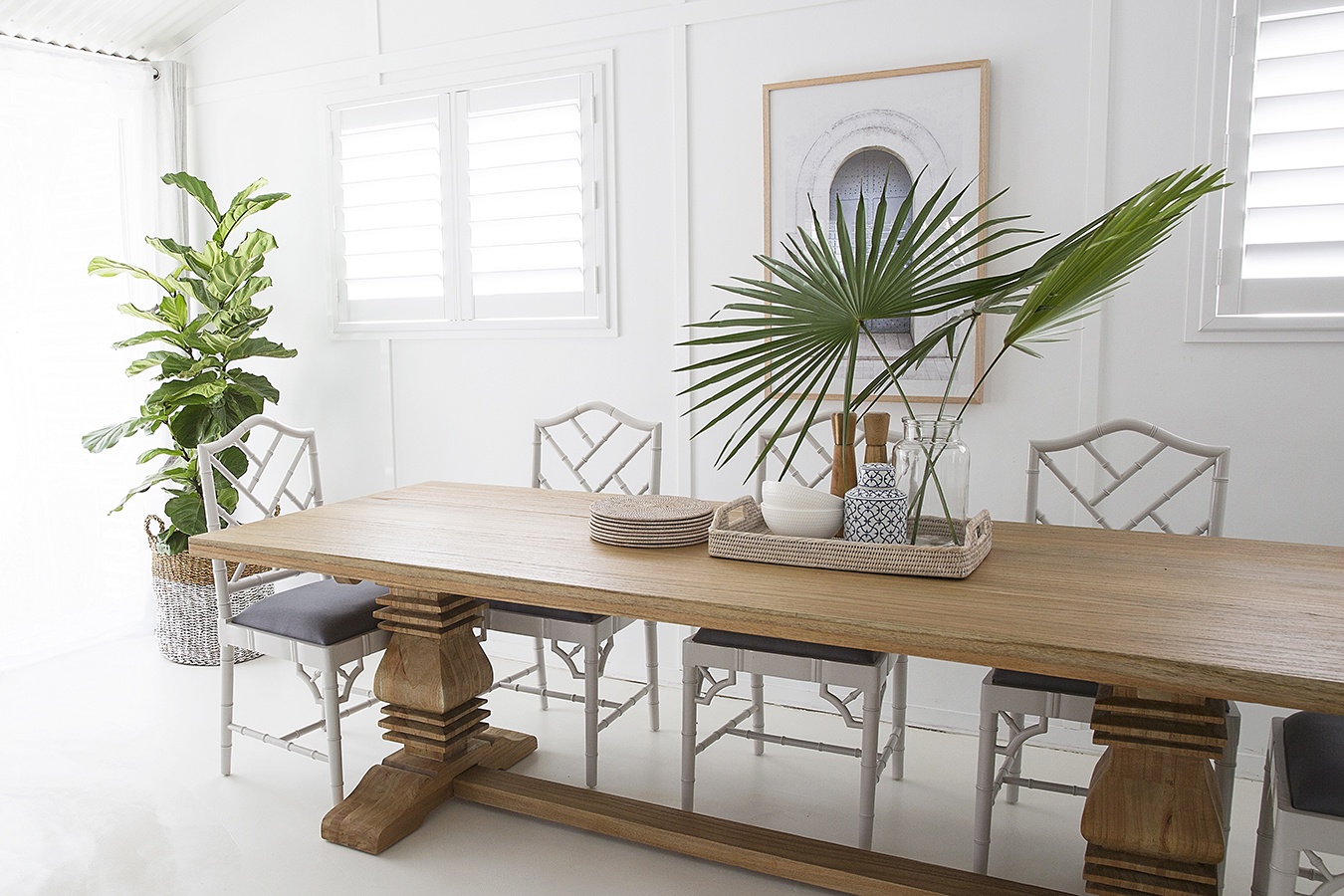 Newport Solid Hardwood Dining Table with Pedestal Table, 300cm x110cm x 73cm (RRP $3999) - Image 6