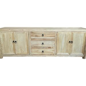 "Kingscliff" Recycled Elm Timber 4 Door TV Entertainment Unit, 200cm x 42cm x 70cm (RRP $2499)