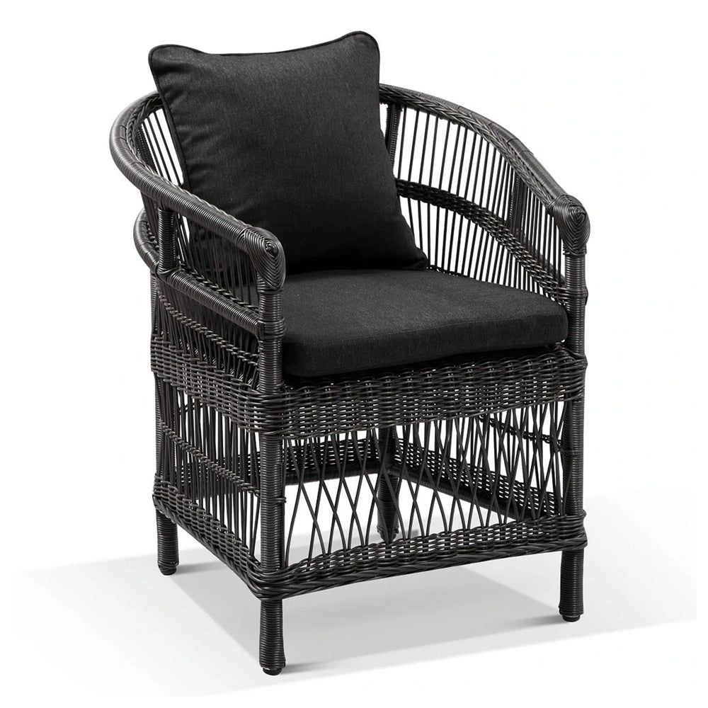 "Newport" Hamptons Style Outdoor 2.5m Aluminium and Teak Top Dining Setting with 8 Malawi Chairs in Charcoal - Image 2