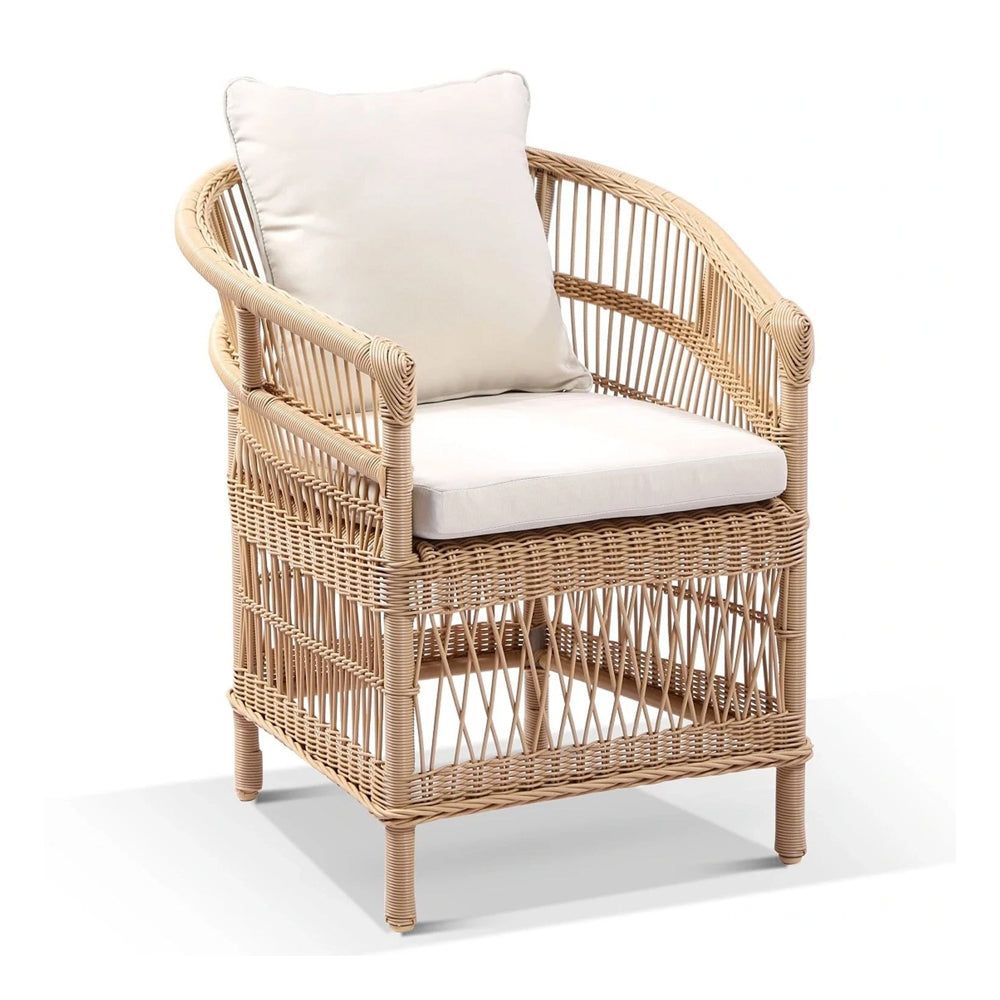 "Newport" Hamptons Style Outdoor 3.55m Aluminium and Teak Top Dining Setting with 12 Malawi Chairs in White - Image 2