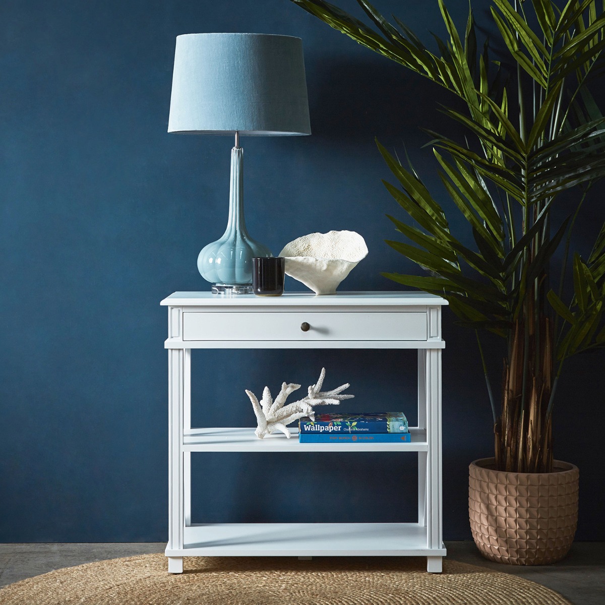 Manto Bedside Table Large White, 80W x 45D x 76H cm (RRP $950) - Image 4