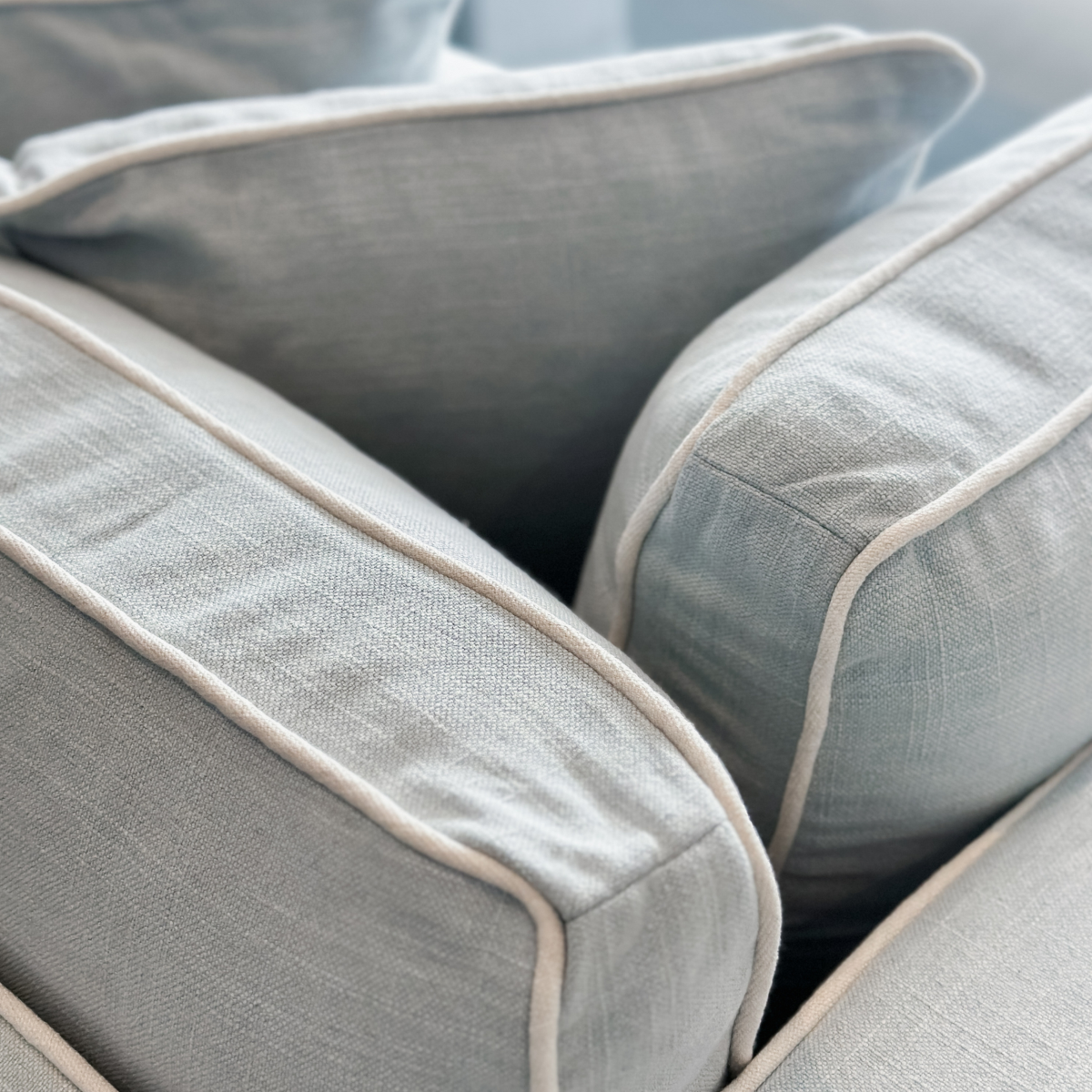 Marbella Modular Sofa Beach W/White Piping Right, W 150 D 100 H 85cm (RRP $6149) - Image 2