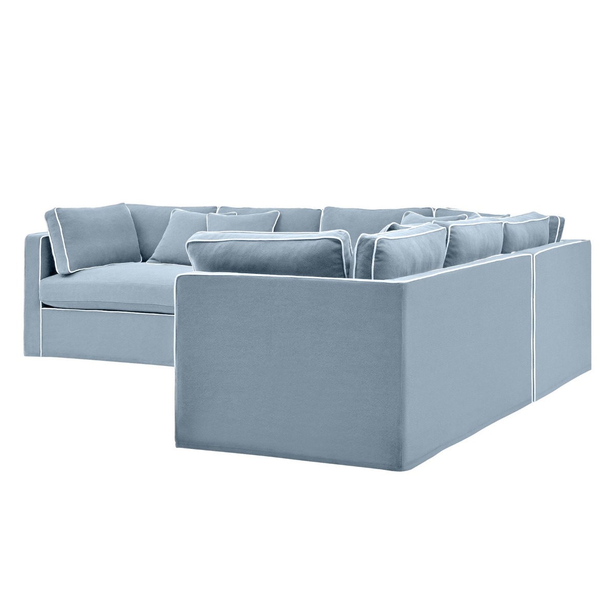 Marbella Modular Sofa Beach W/White Piping Left, W 150 D 100 H 85cm (RRP $6149) - Image 7