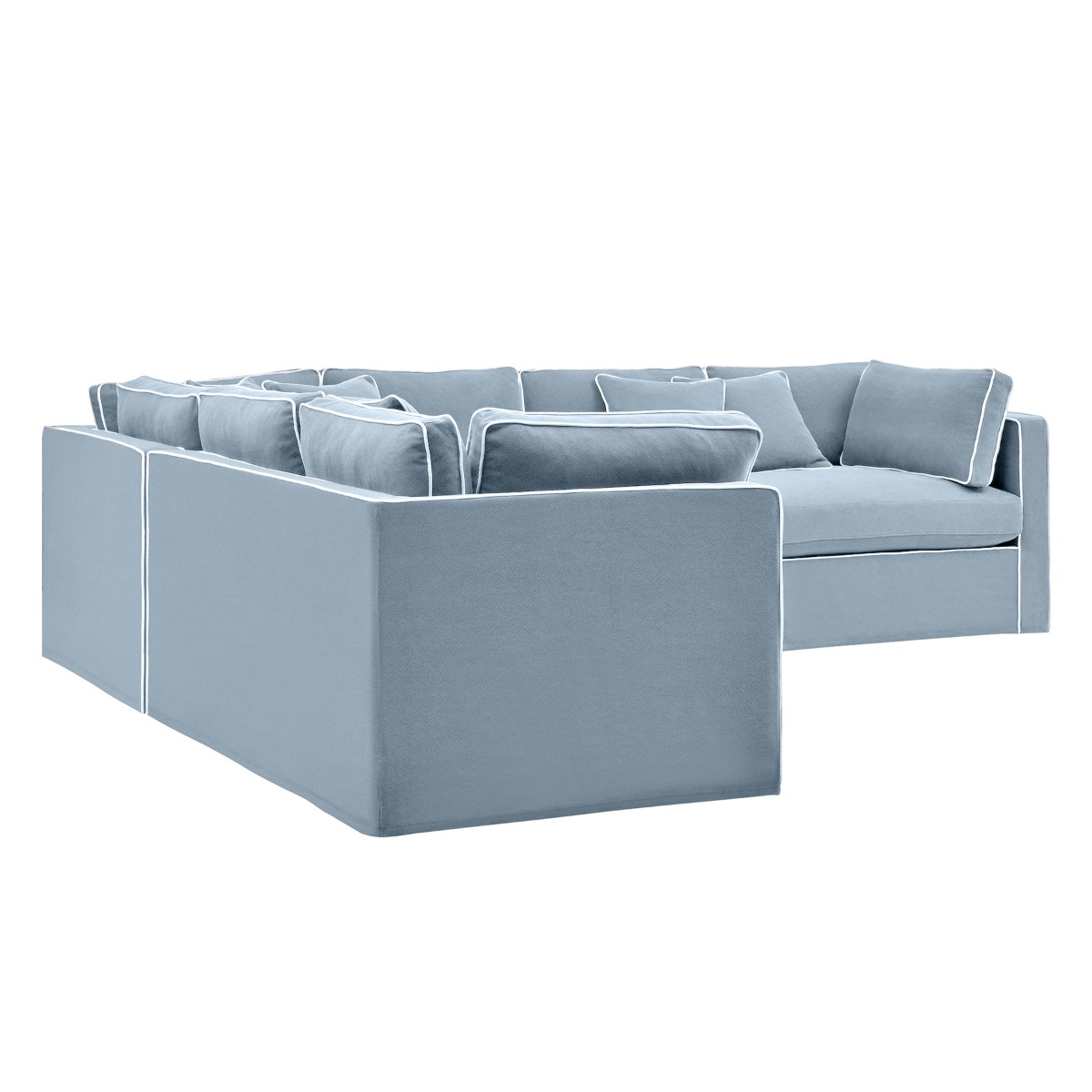 Marbella Modular Sofa Beach W/White Piping Right, W 150 D 100 H 85cm (RRP $6149) - Image 7