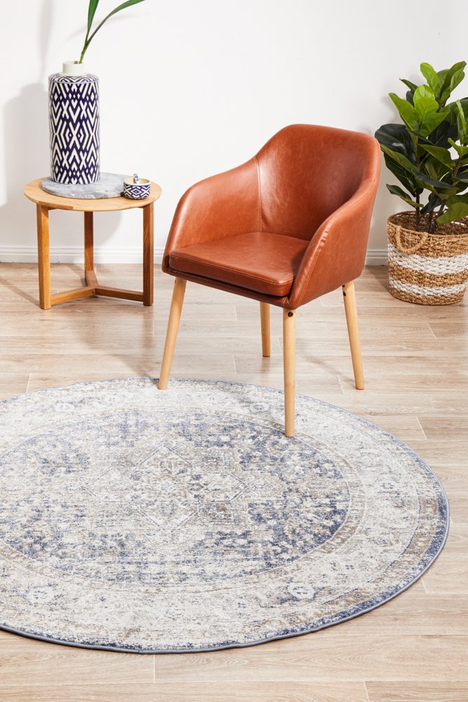 Mayfair Hugo Hamptons Style Indoor Rug Ocean Round - Image 3
