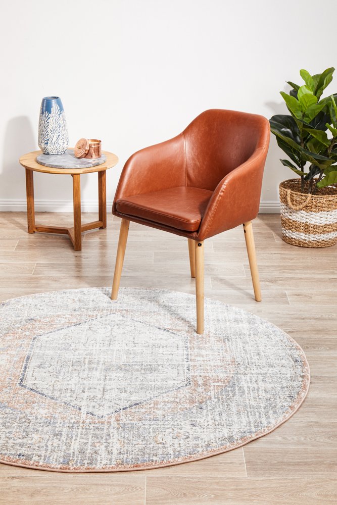 Mayfair Lorissa Hamptons Style Indoor Rug Peach Round - Image 3