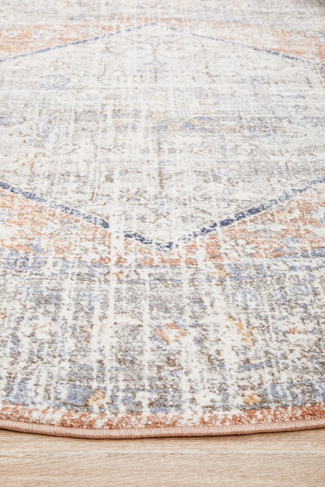 Mayfair Lorissa Hamptons Style Indoor Rug Peach Round - Image 5