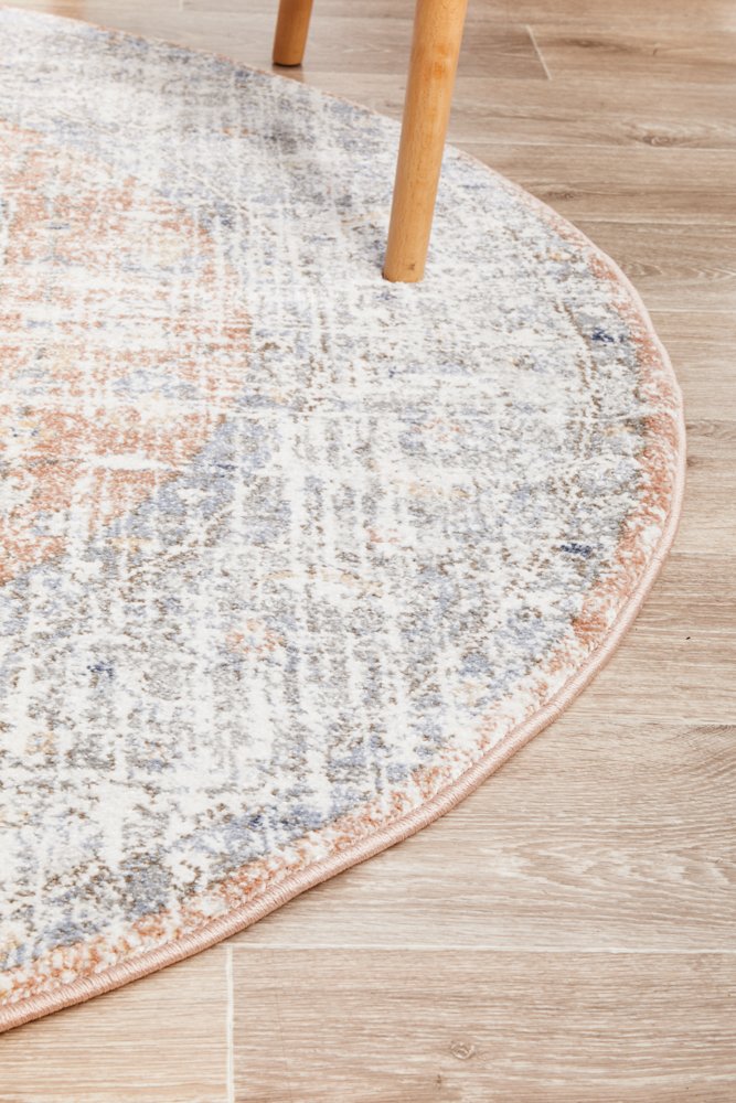 Mayfair Lorissa Hamptons Style Indoor Rug Peach Round - Image 6