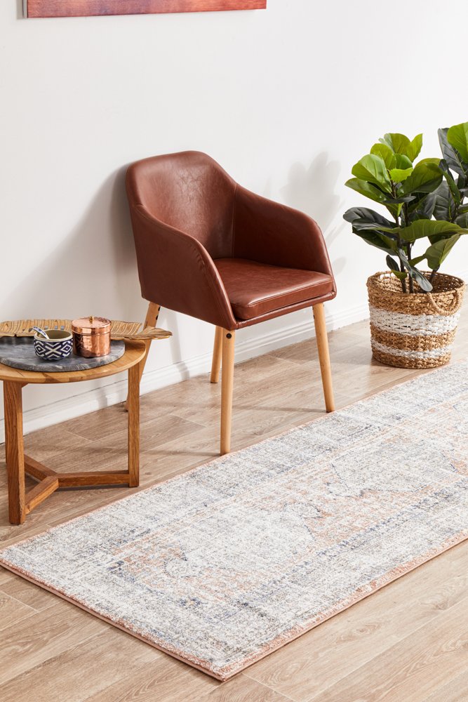 Mayfair Lorissa Hamptons Style Indoor Rug Peach Runner - Image 2