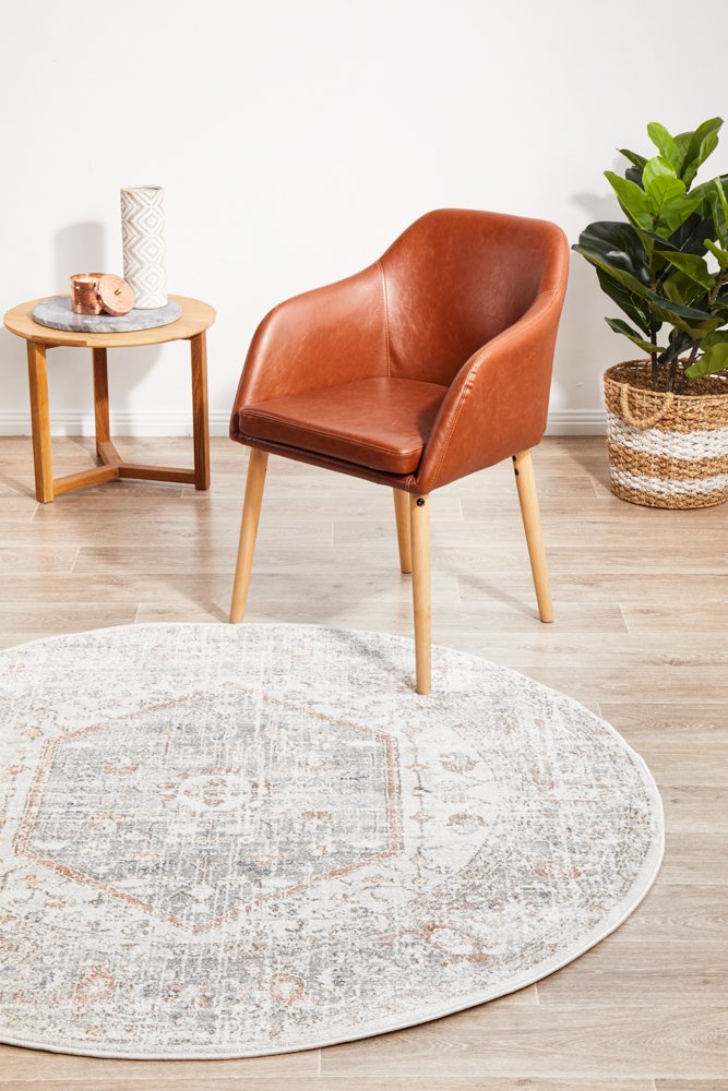 Mayfair Lorissa Hamptons Style Indoor Rug Silver Round - Image 3