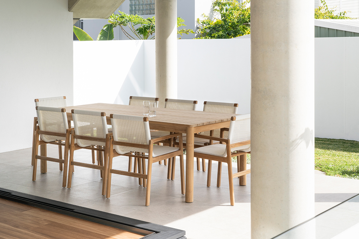 Peninsular Outdoor Chair White, W 56.5cm x D 55cm x H 86cm - Image 5