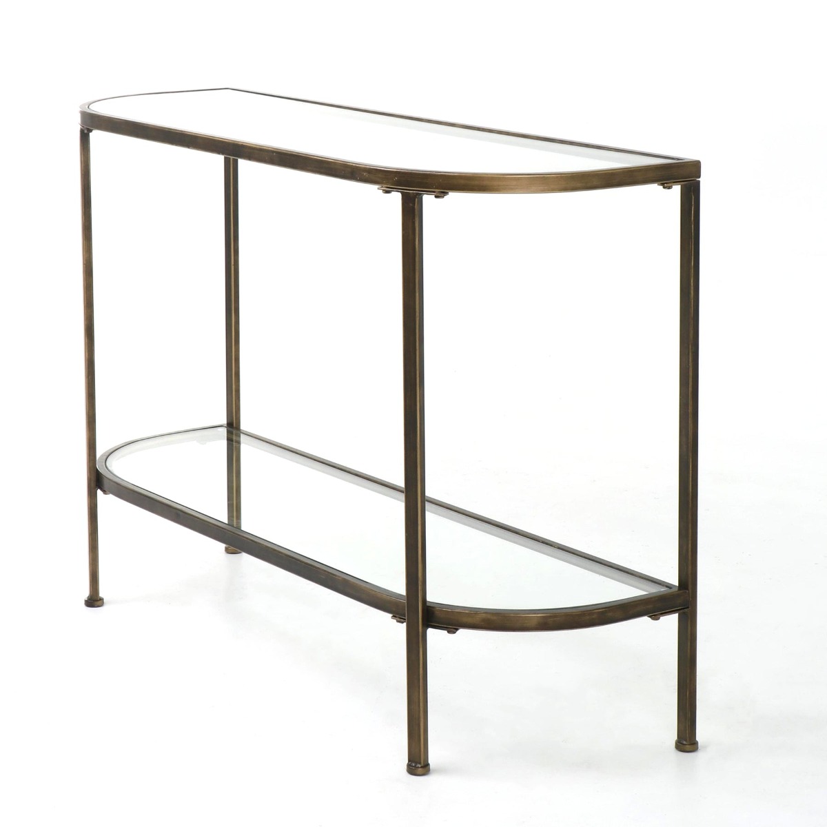 Palladium 120cm Curved Glass Console Table Brass, W 120cm D 38.5cm H 80.5cm (RRP $599) - Image 8