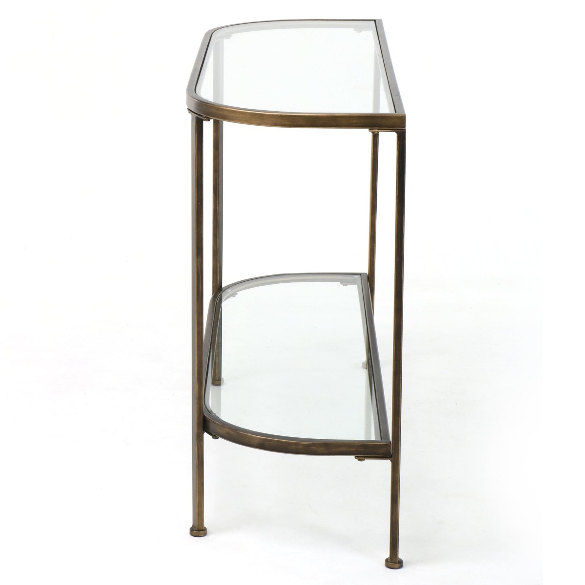 Palladium 120cm Curved Glass Console Table Brass, W 120cm D 38.5cm H 80.5cm (RRP $599) - Image 7