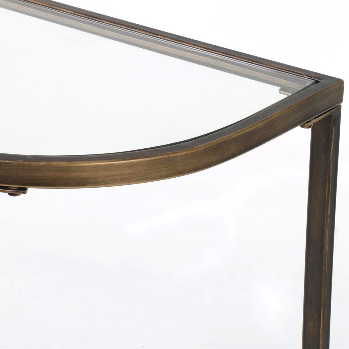 Palladium 120cm Curved Glass Console Table Brass, W 120cm D 38.5cm H 80.5cm (RRP $599) - Image 6