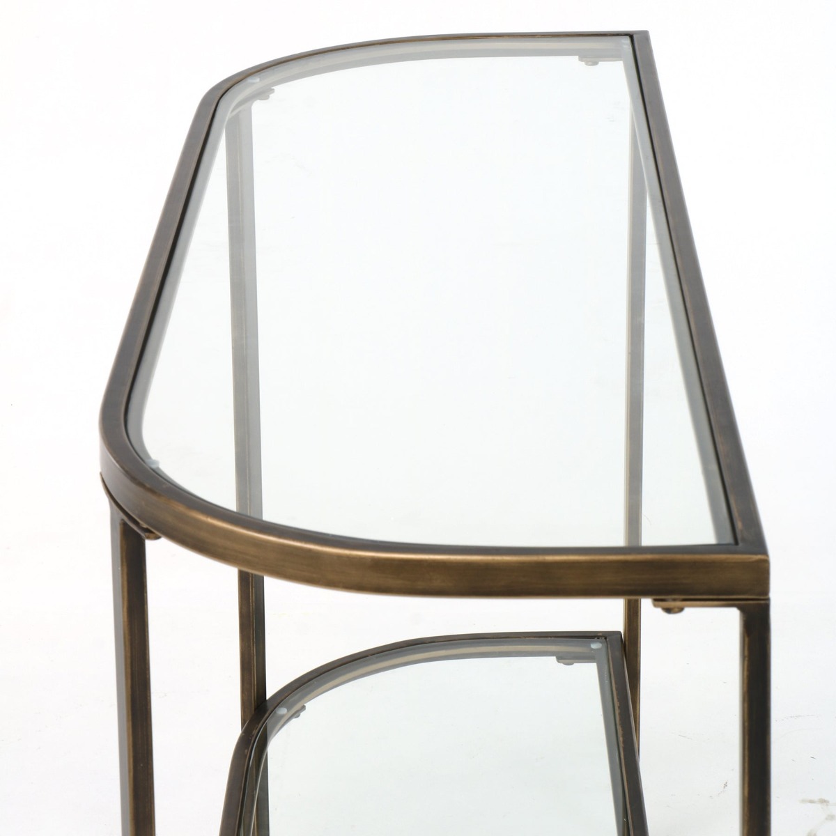 Palladium 120cm Curved Glass Console Table Brass, W 120cm D 38.5cm H 80.5cm (RRP $599) - Image 5