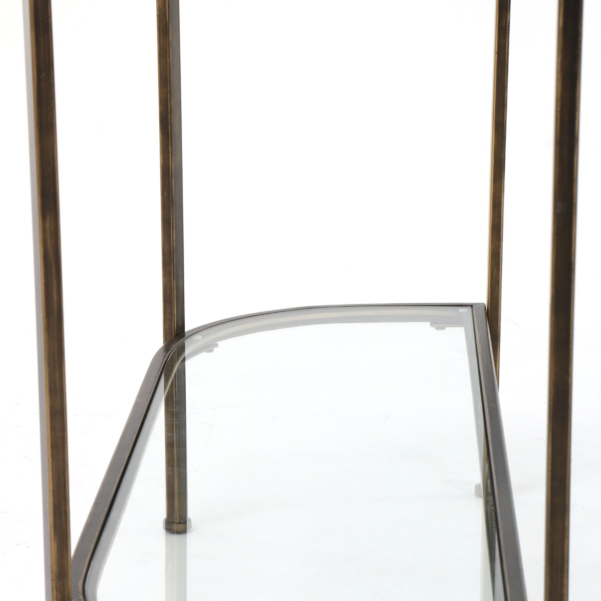 Palladium 120cm Curved Glass Console Table Brass, W 120cm D 38.5cm H 80.5cm (RRP $599) - Image 4