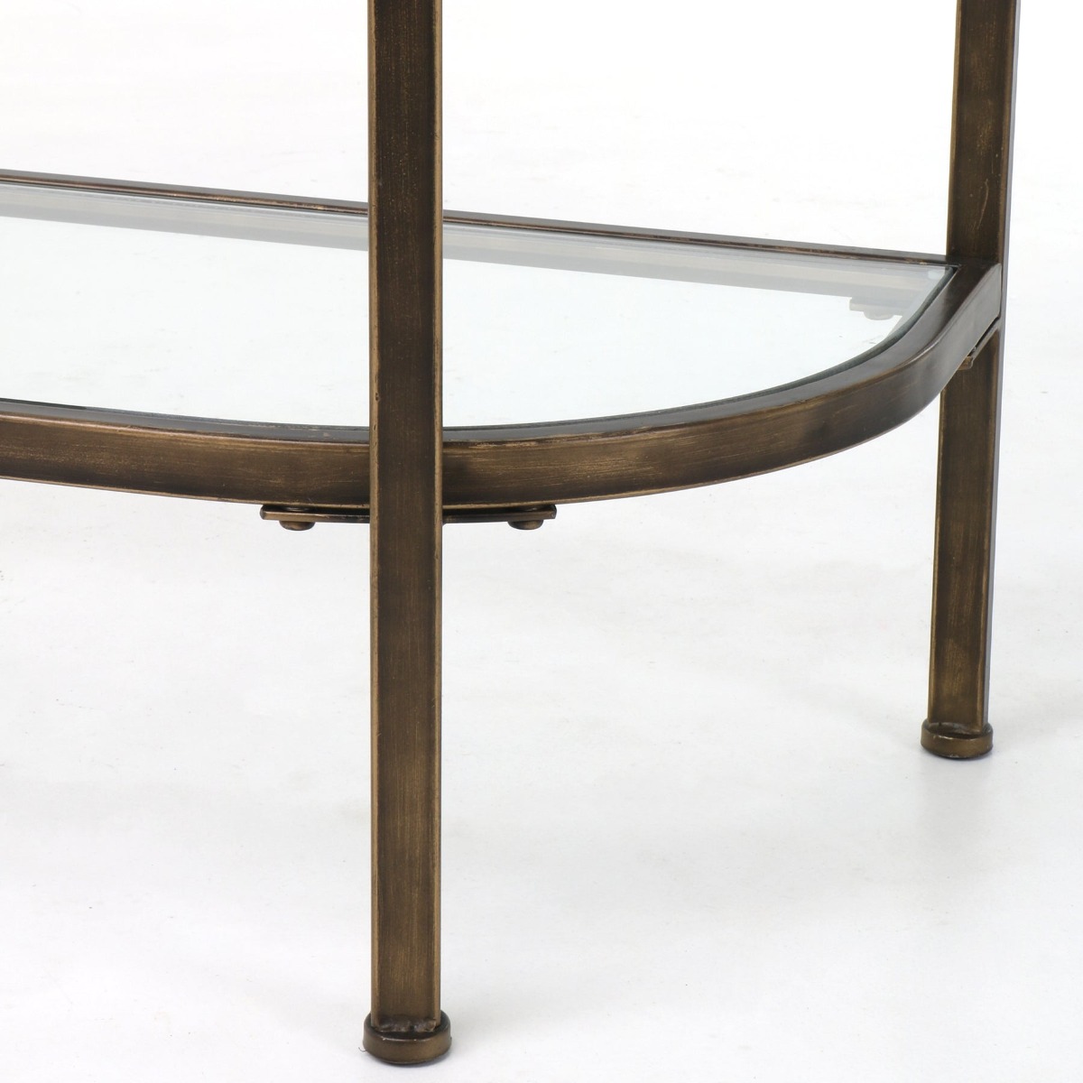 Palladium 120cm Curved Glass Console Table Brass, W 120cm D 38.5cm H 80.5cm (RRP $599) - Image 3