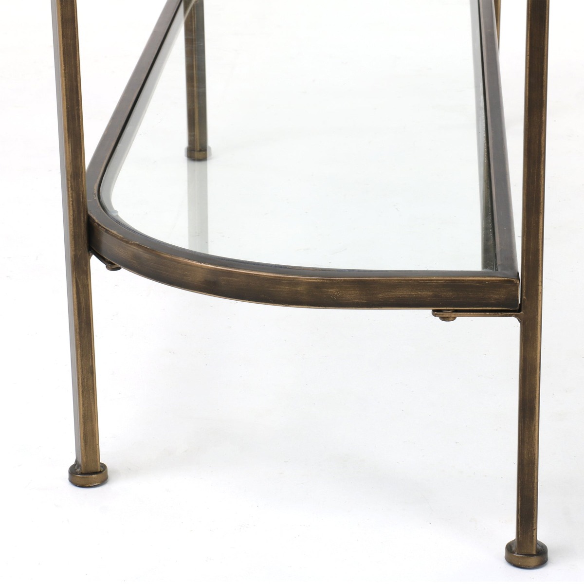 Palladium 120cm Curved Glass Console Table Brass, W 120cm D 38.5cm H 80.5cm (RRP $599) - Image 2