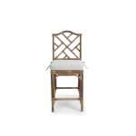Chippendale Hamptons Style Kitchen Counter Bar Stool Mud Grey, W 46cm D 55cm H 110cm (RRP $1299) - Image 3