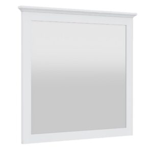 "Emily" Hamptons Style Timber Square Mirror White, 105cmL x105cmH