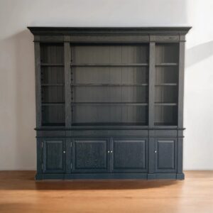 "Sanctuary" Hamptons Style Timber Library Bookcase Cabinet, Black 240 × 45 × 230 cm (RRP $8499)
